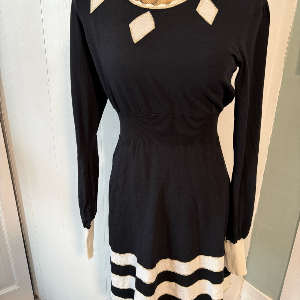 Alice Temperley for Target Black Size Small Knit Short Long Sleeve Dress *flaw